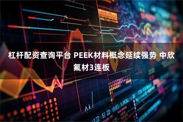 杠杆配资查询平台 PEEK材料概念延续强势 中欣氟材3连板
